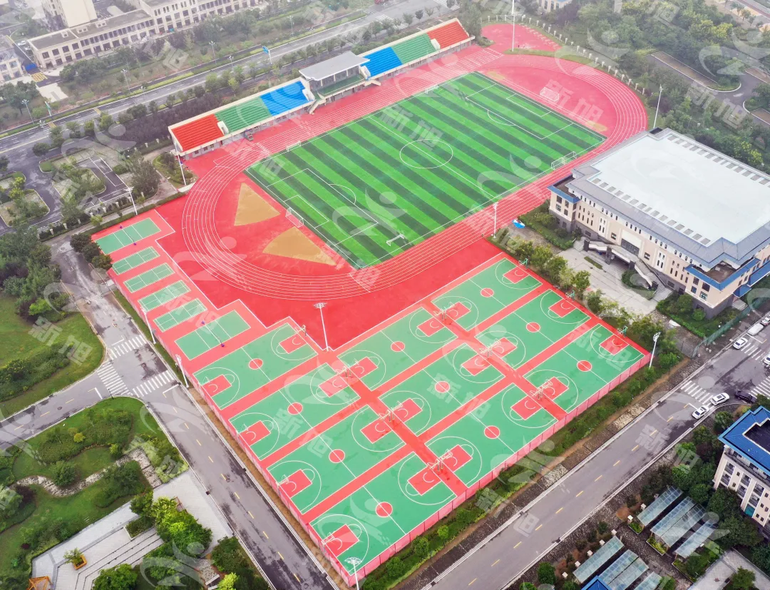 安徽中學運動場塑膠跑道完工